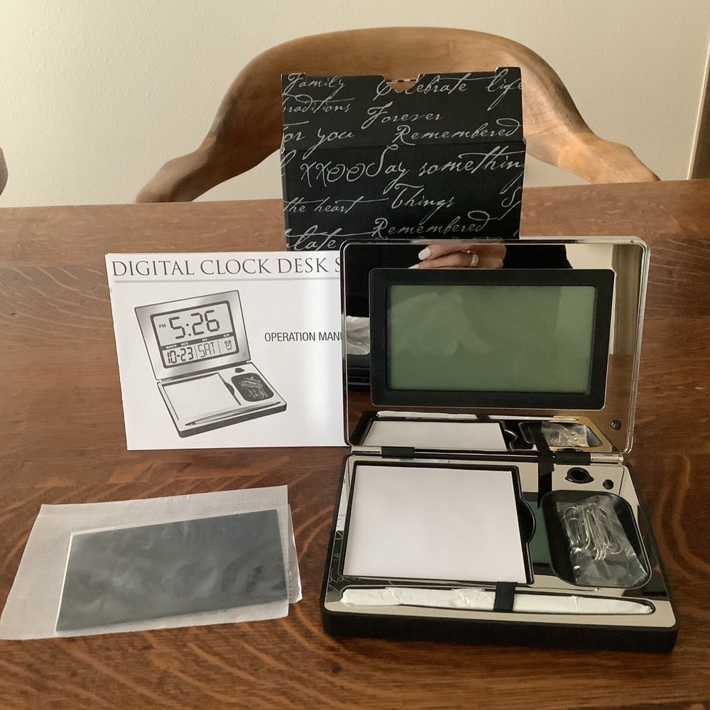 Things Remembered Clock & Pen Set, New In Box
