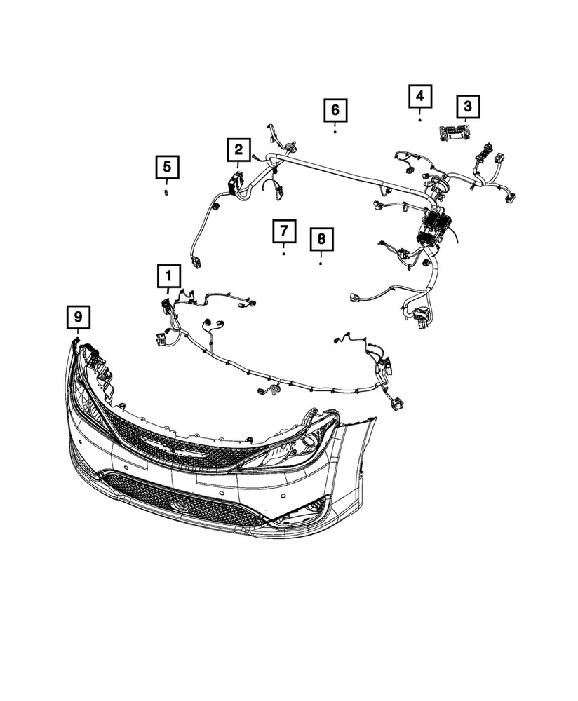 Genuine Mopar Front End Module Wiring 68303155AF