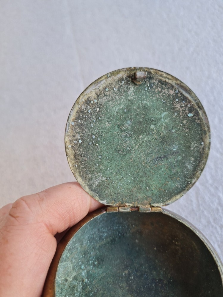 Antique Brass Miners/Snuff Tin (4)