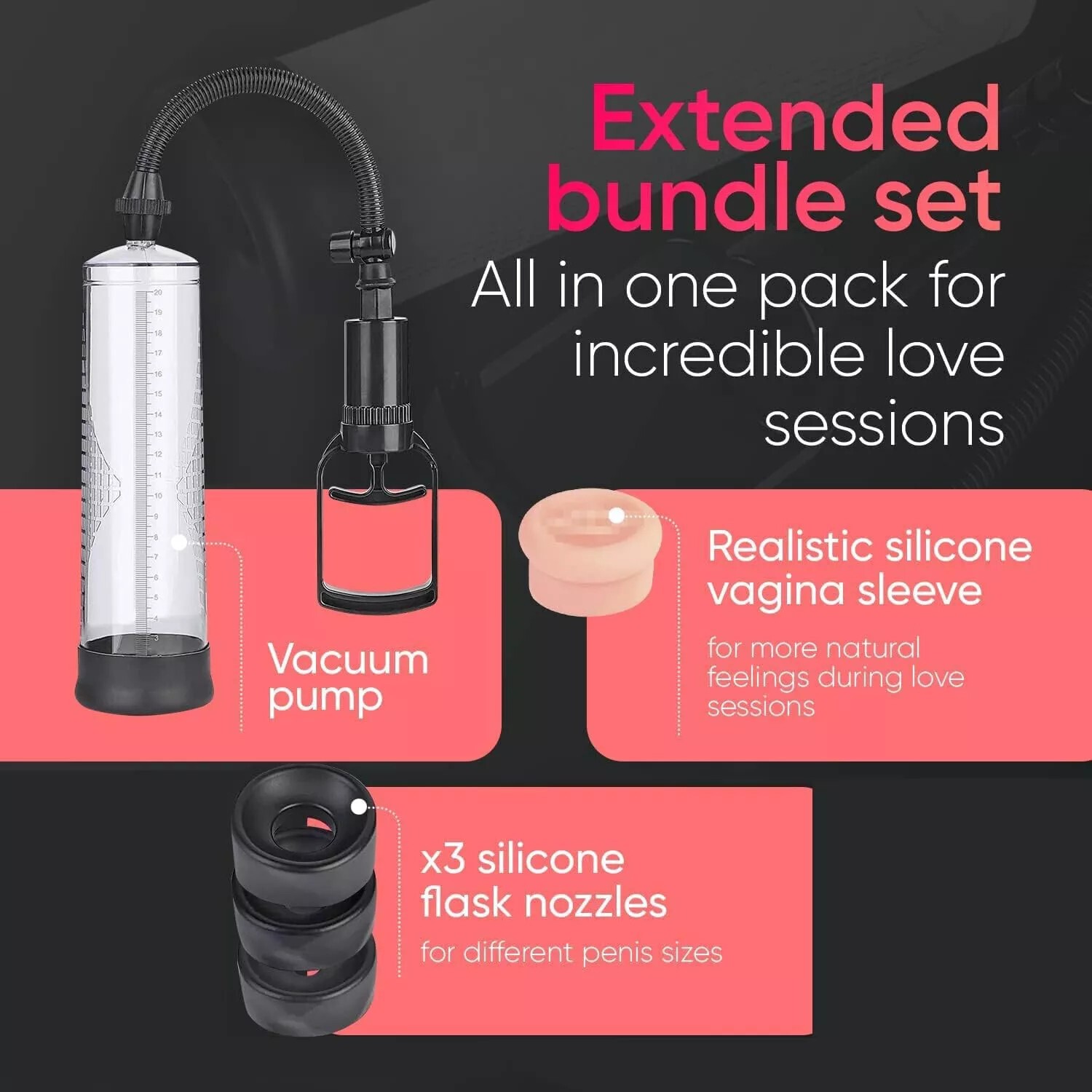 Vacuum Penis Pump for Male ED Enhancement Erectile Enlargement Penis Enlarger BG