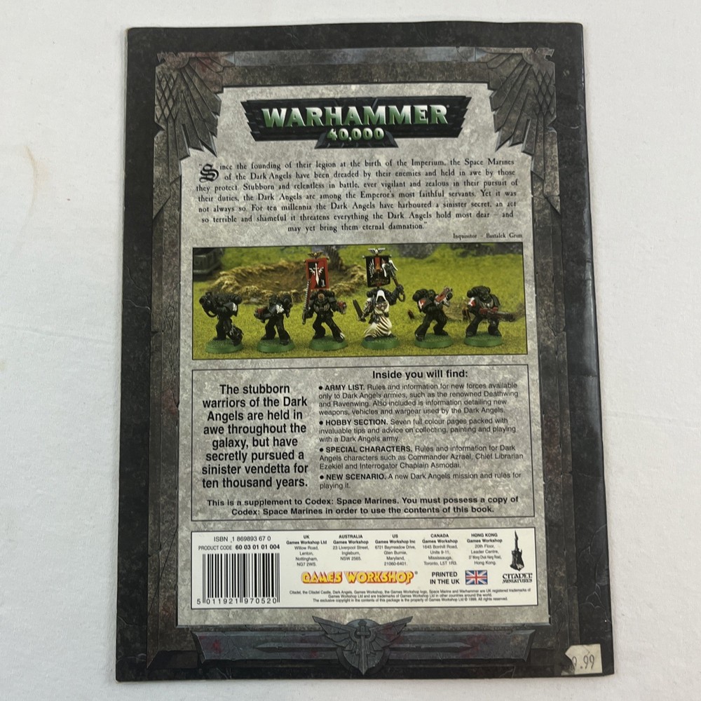 Warhammer 40K Codex Dark Angels - 1999 2nd Edition Games Workshop Supplement