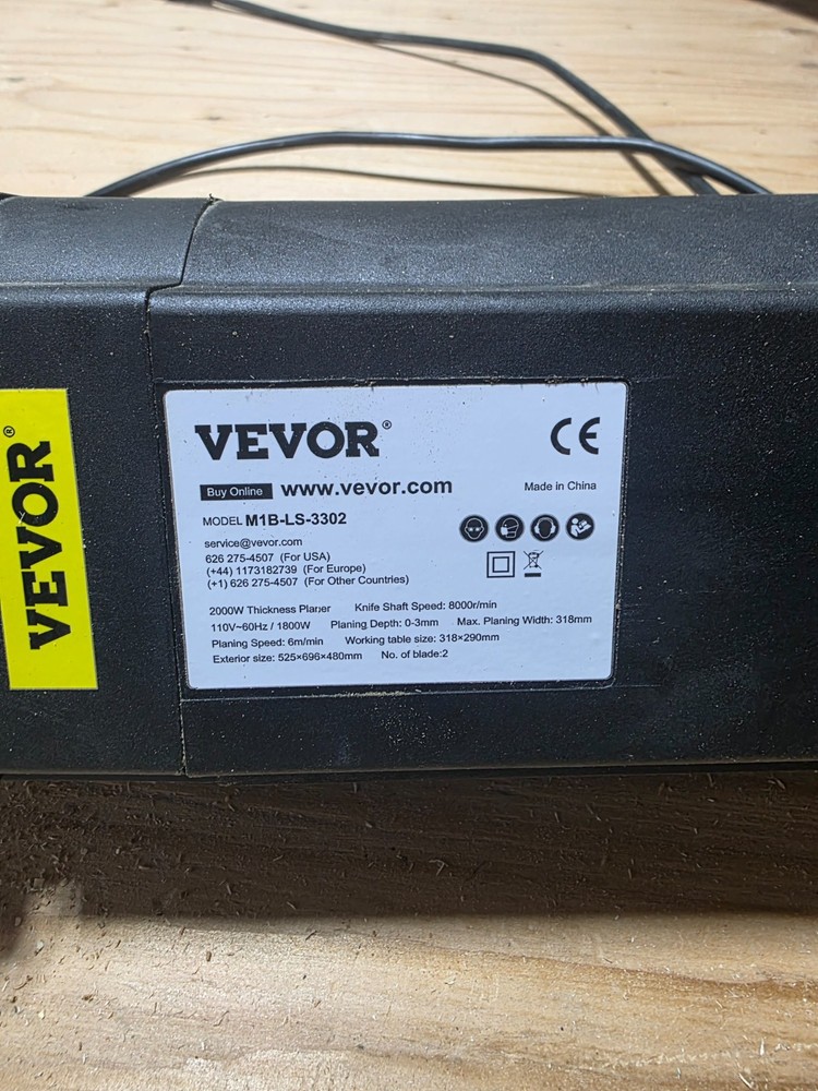 vevor thickness planer motor