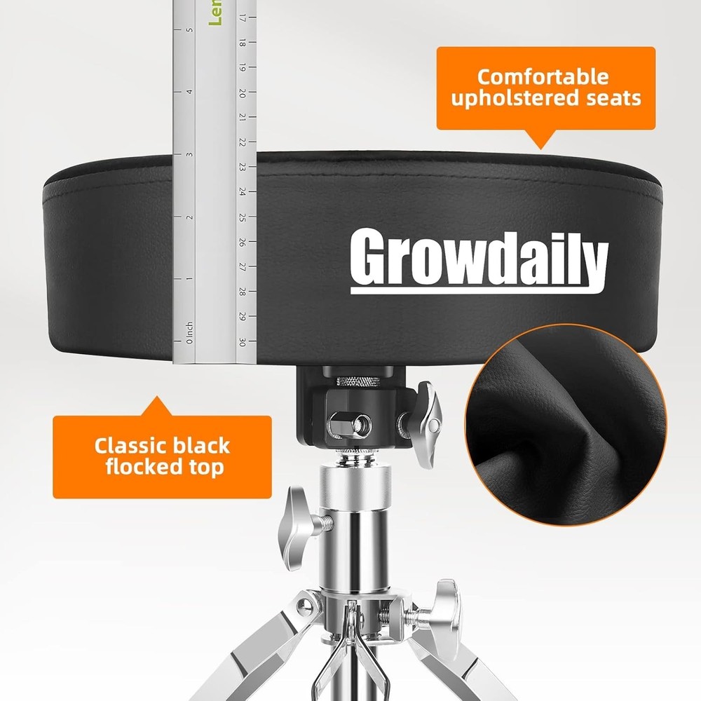 Drum Throne Seat,Adjustable Stool Drum Universal Thick Padded Drum Throne Dru...