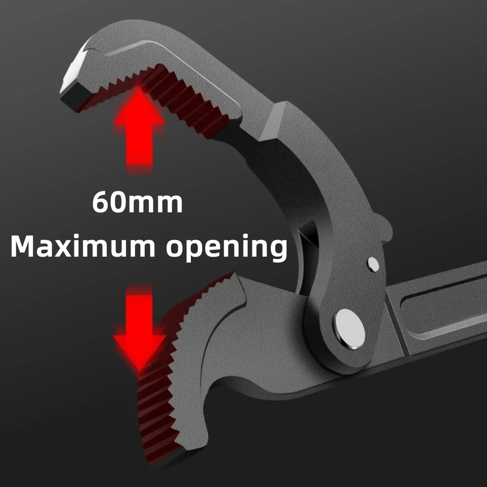 2PC Self-Adjusting Pipe Wrench Set – Quick Grip Universal Spanner