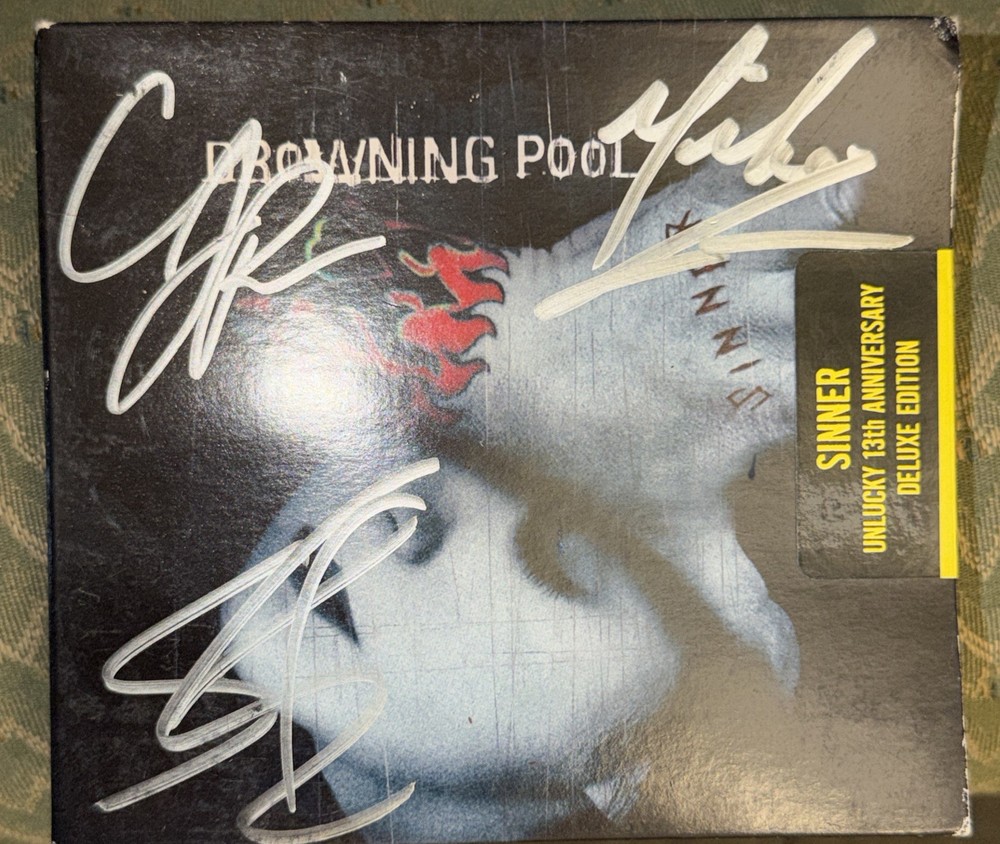 Drowning Pool Sinner Signed CD 3 Autographs New Unopened