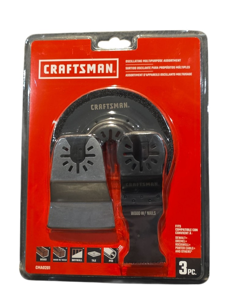 3 Piece CRAFTSMAN Oscillating Multipurpose Assortment CMA0201