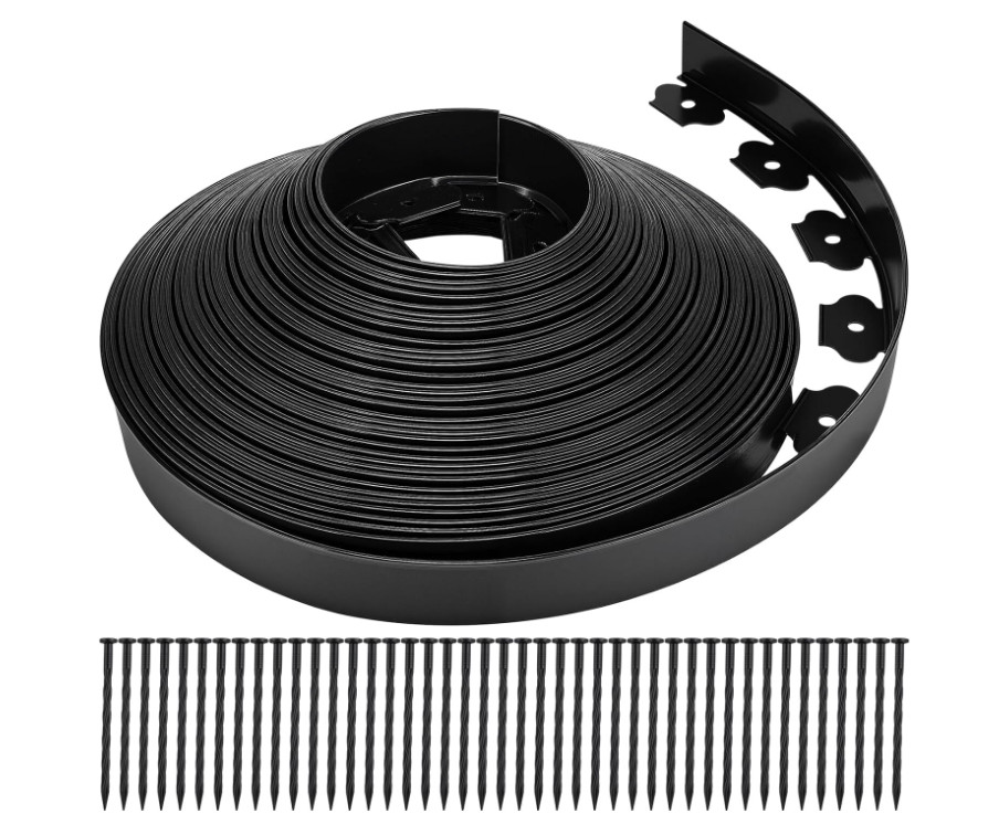 Borde para jardín 2” x 100FT con estacas y conectores, fácil instalación