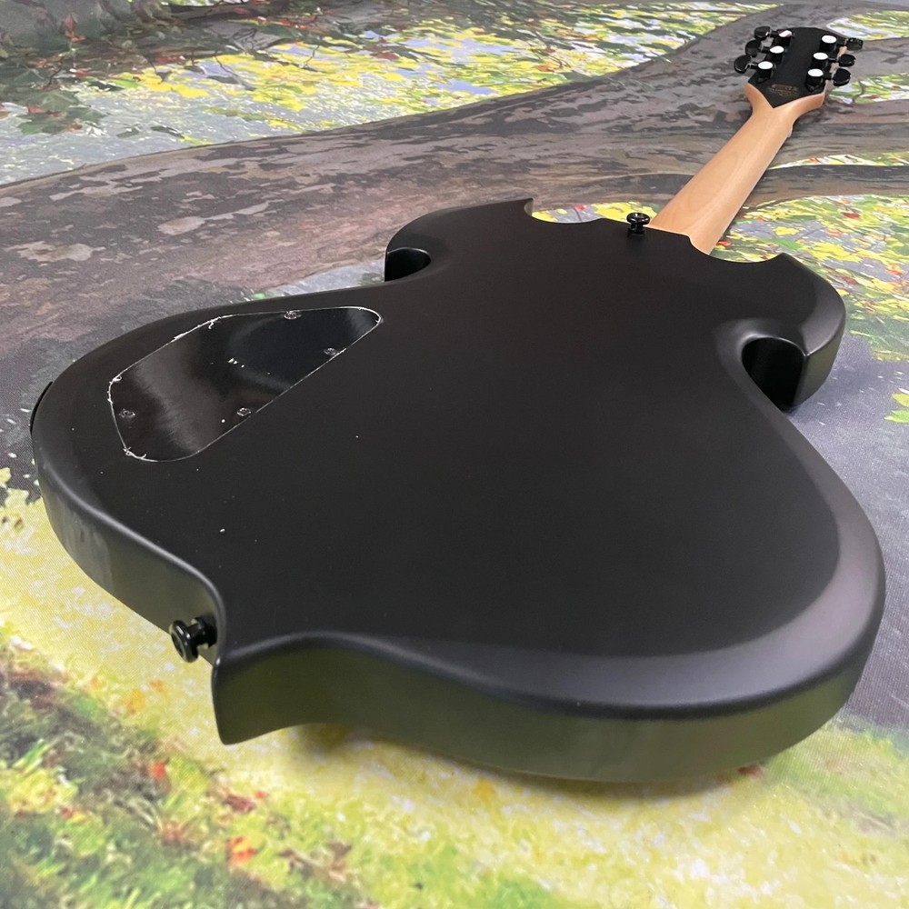 Customized Electric Guitar Black Matte Solid Body 6-String Free Shipping