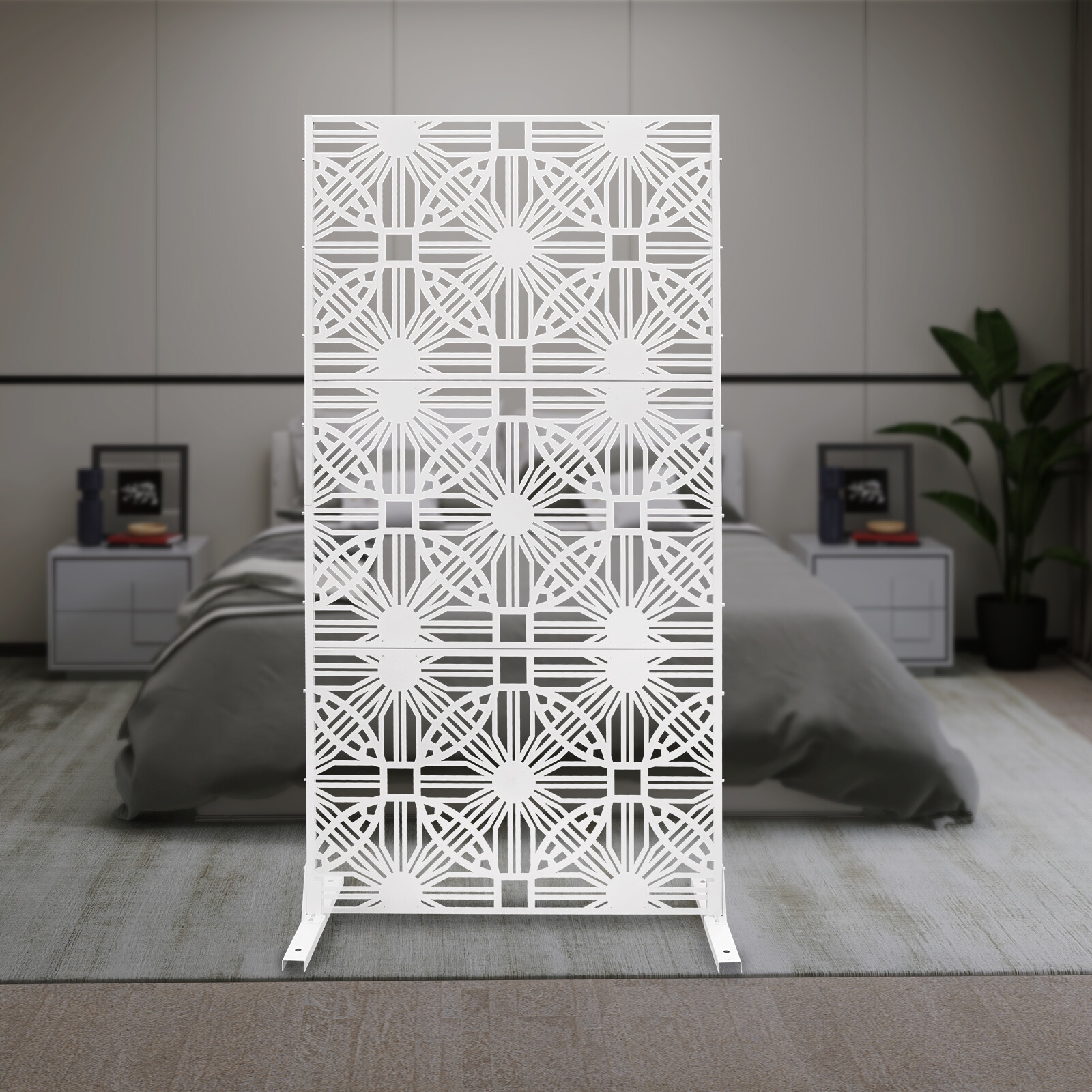 1 Panel Room Divider Screen Room Divider Panel Hollow Out Privacy Metal Screen