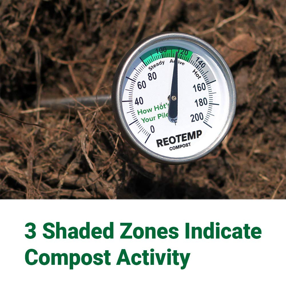 16 Inch Fahrenheit Backyard Compost Thermometer with Digital Composting Guide