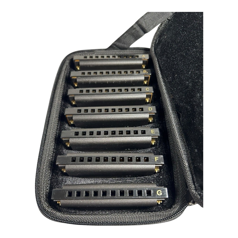 Hohner Piedmont Blues 7-Harmonica Set with Case