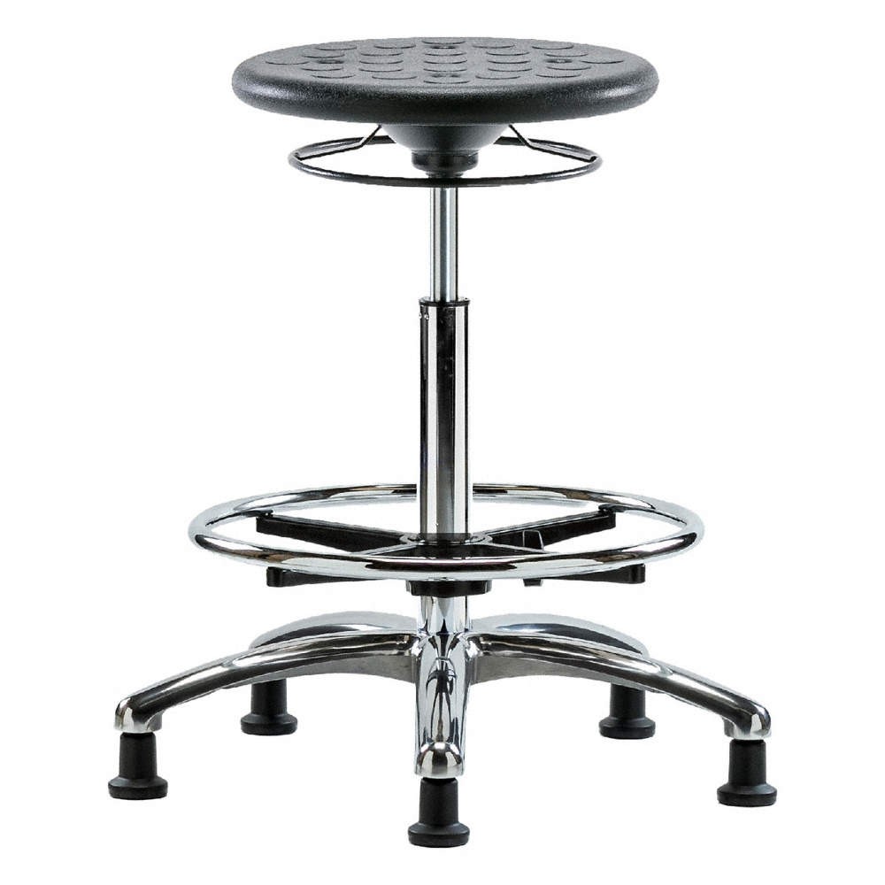 GRAINGER APPROVED Cleanroom Polyurethane Stool,Black 797R28