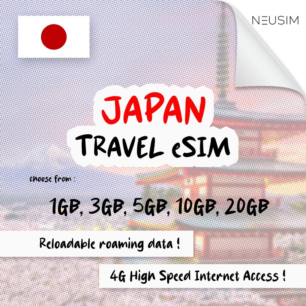 NeuSIM Japan eSIM 1-3GB Data | Same Day DELIVERY!