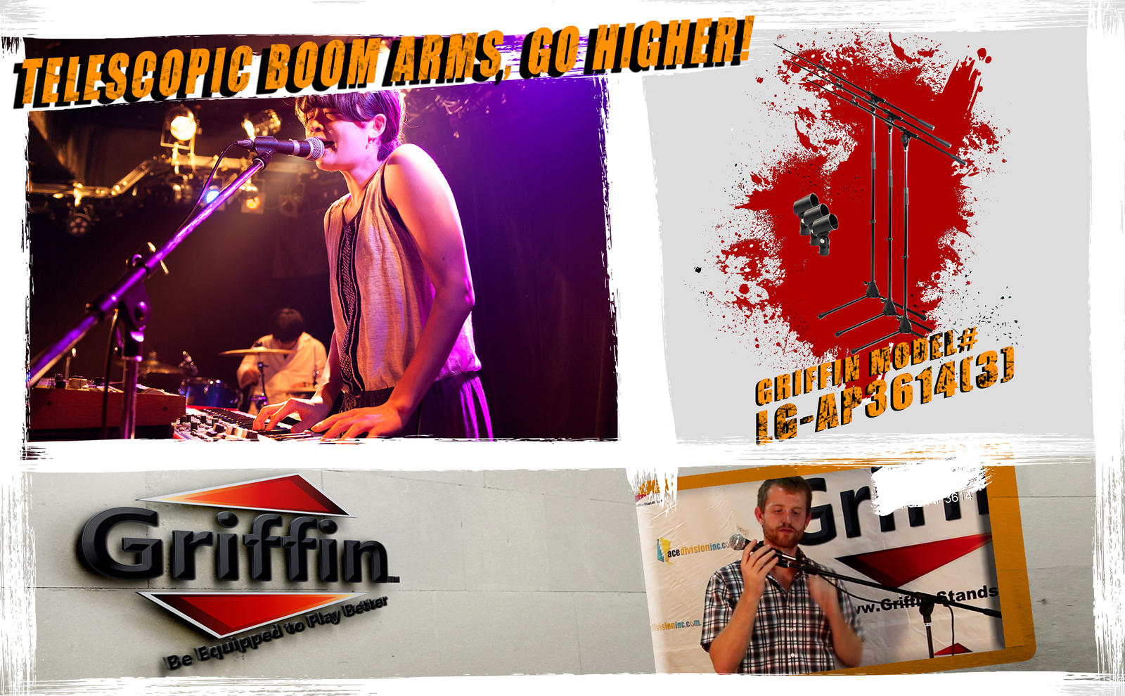 Microphone Boom Stand 3 PACK - GRIFFIN Telescoping Boom Tripod Studio Stage Mic