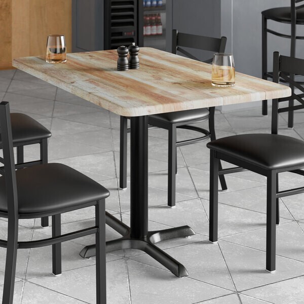 30" x 48" Rectangular Restaurant Table Top with Gray Wood Laminate Top Finish