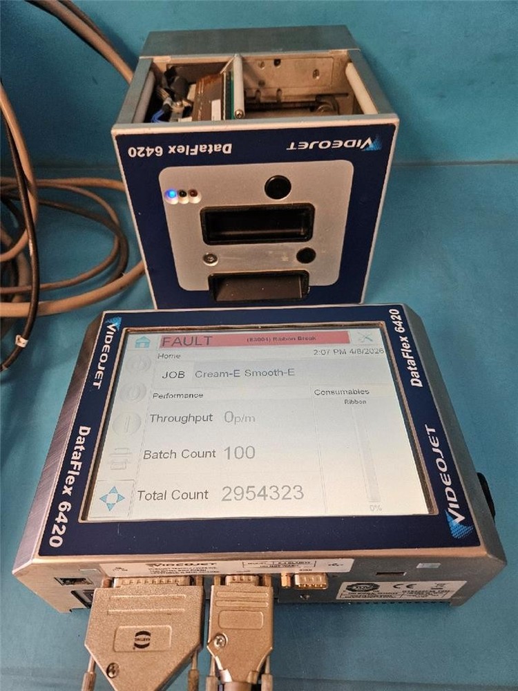 VIDEOJET DATAFLEX 6420 107MM THERMAL TRANSFER PRINTER 8.4 CLARITY INTERFACE OPER