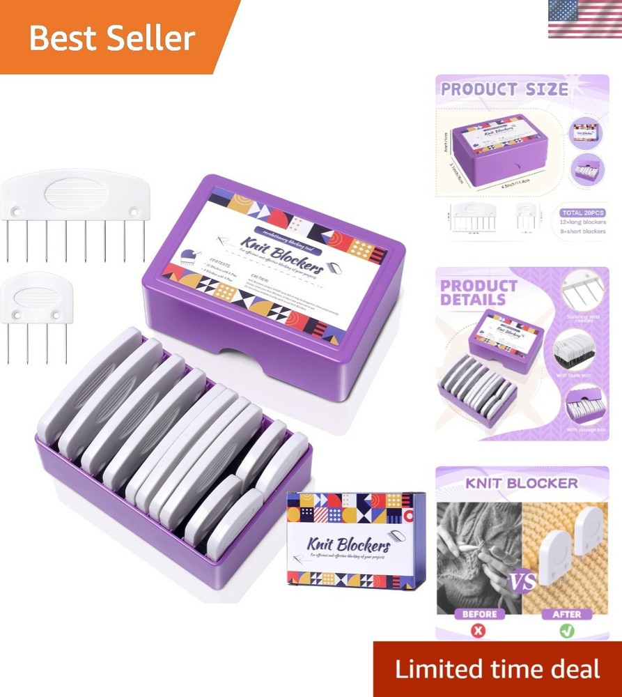 Knit Blocking Pins Kit Crochet Blocking Pins for Knitting Projects 20pcs