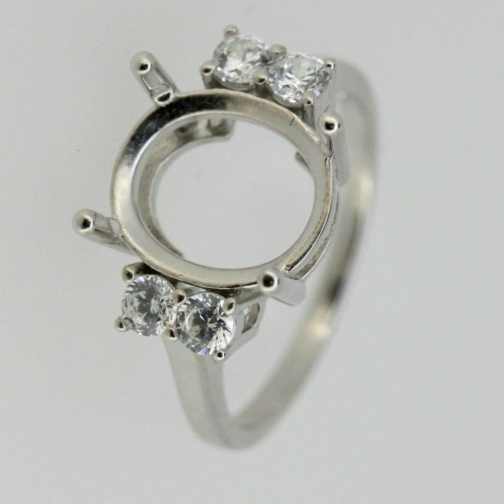 Engagement Semi Mount Ring Setting Oval 8X6mm Ring 925 Sterling Silver Ring