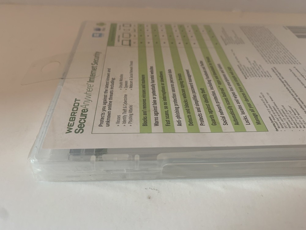 Webroot Secure Anywhere PC/Mac/Mobile Android & iOS-3 Devices Internet Security