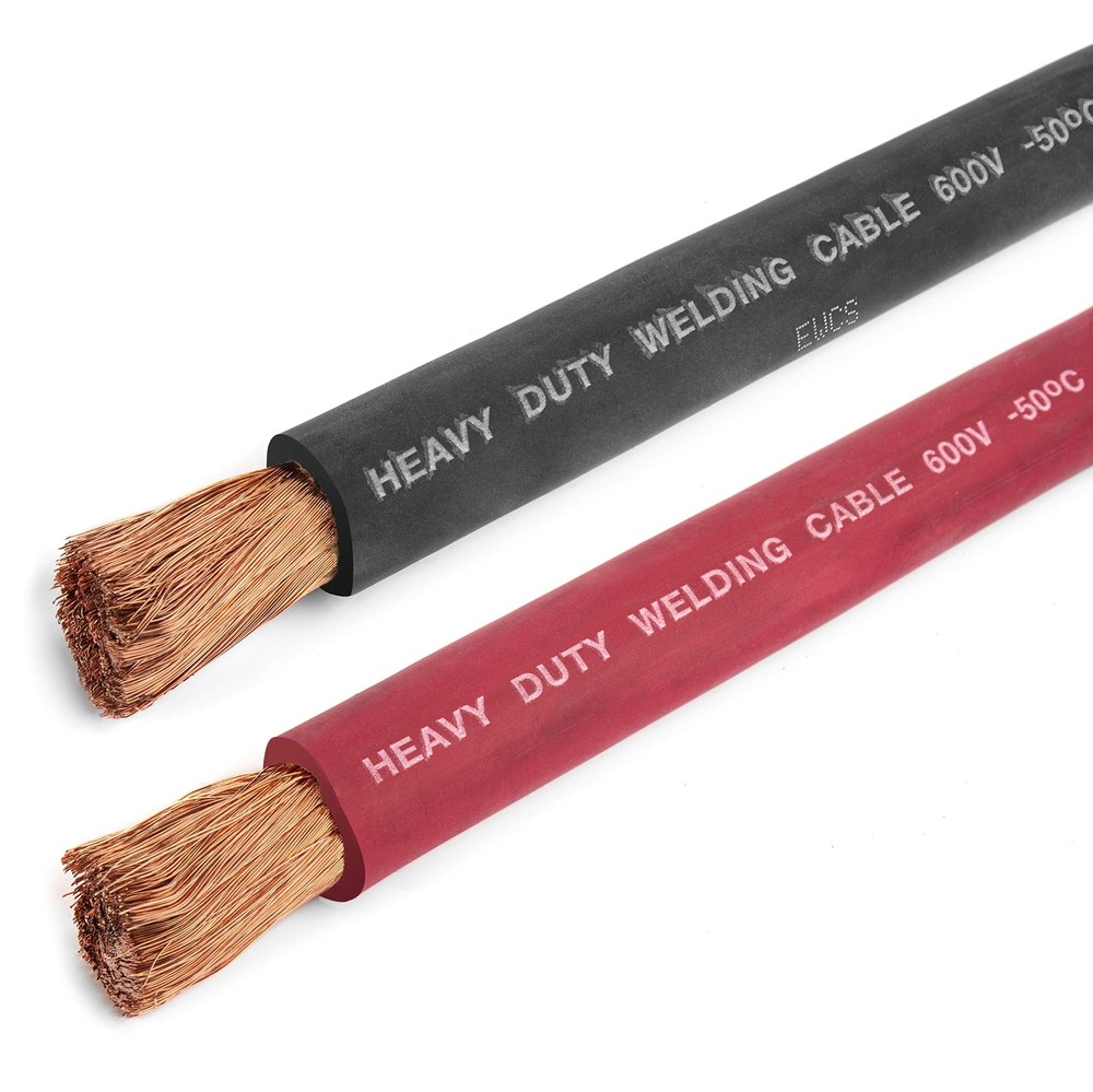 EWCS 2/0 Gauge Premium Extra Flexible Welding Cable 600 Volt - Combo Pack - B...