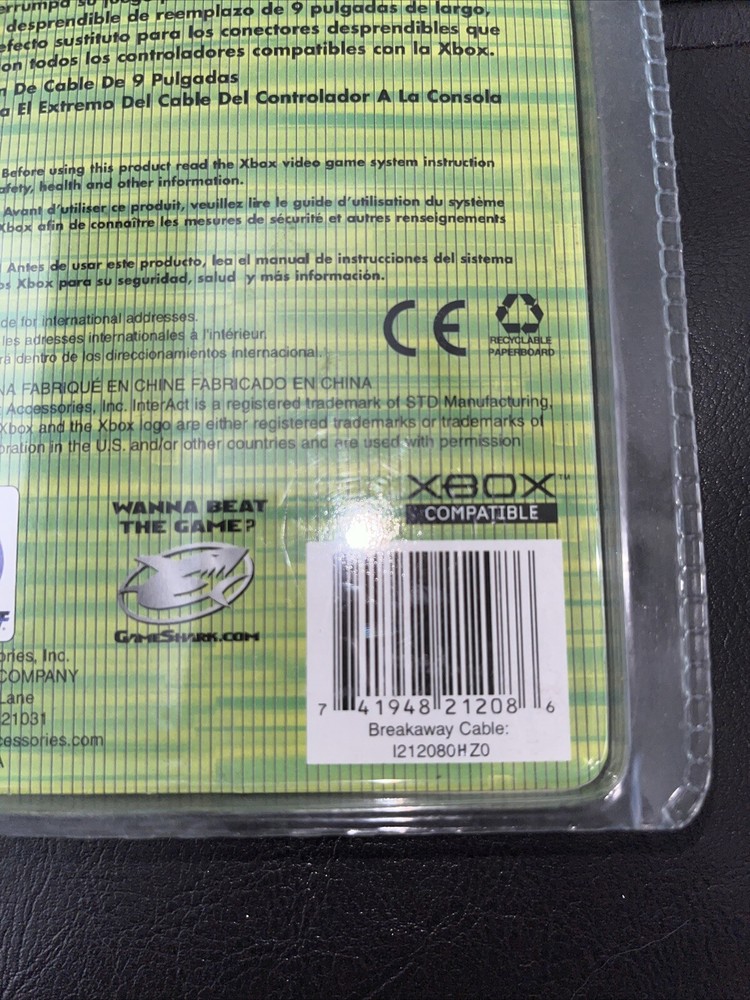 *BRAND NEW* Controller Breakaway Cable (Microsoft XBOX) InterAct 9” For Xbox