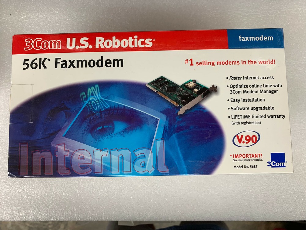 3com US Robotics 56k modem card Model 5687 Open Box item