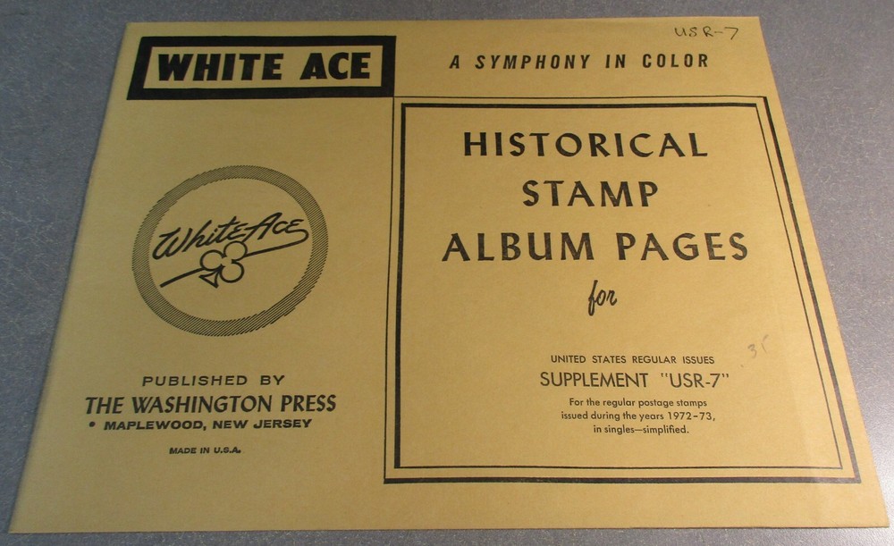 WHITEACE USR-7 HISTORICAL STAMP ALBUM PAGES STAMPS RELEASED 1972-73 W/FREE SHP.