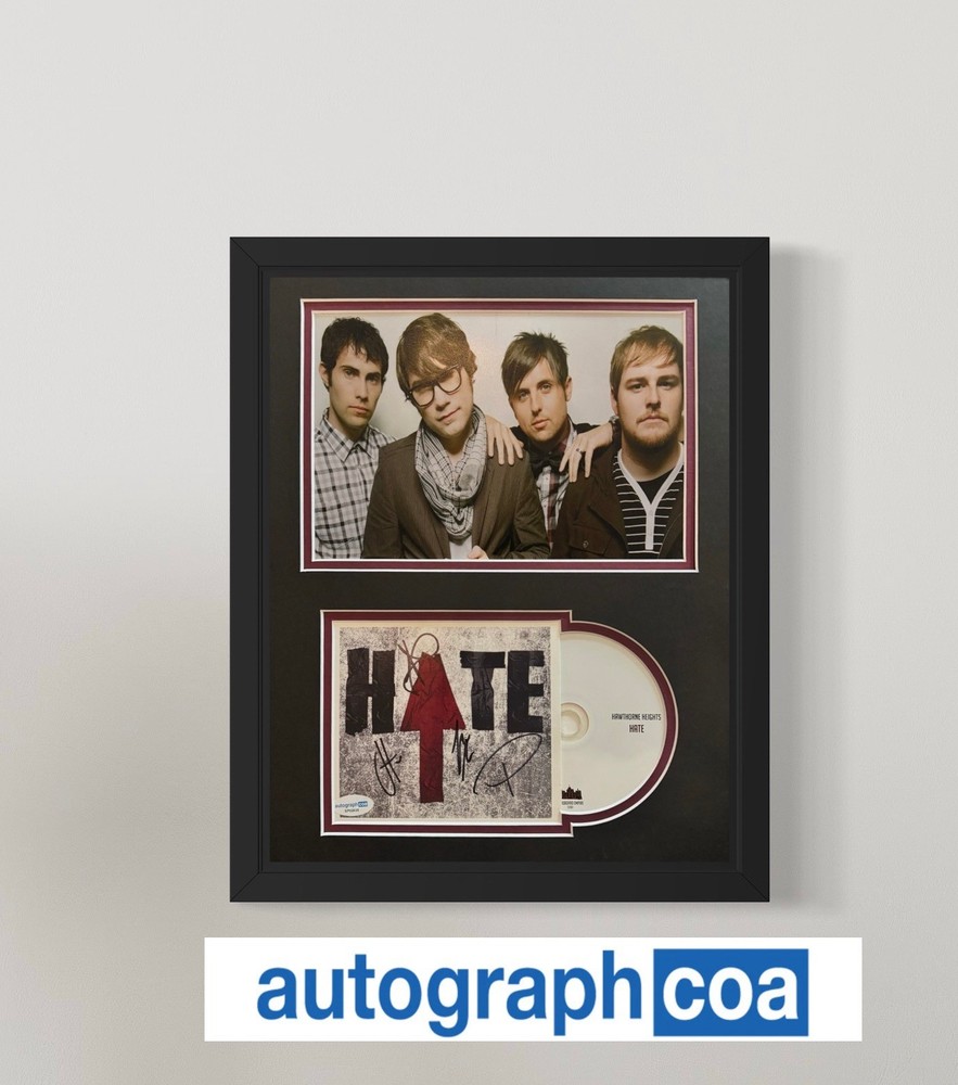 Hawthorne Heights Signed "Hate" CD Insert 11x14 Framed - ACOA