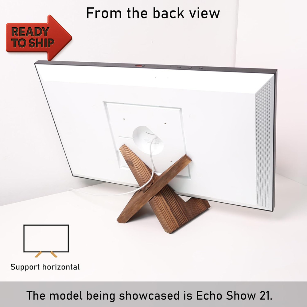 Solid Wood Tablet Computer Stands Compatible for Echo Show 15,Echo Show 21,Supp