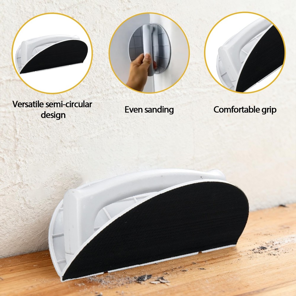 Right Angle Semi-Circular Angle Sanding Tool, Multi-Functional Semi-Round Cor...