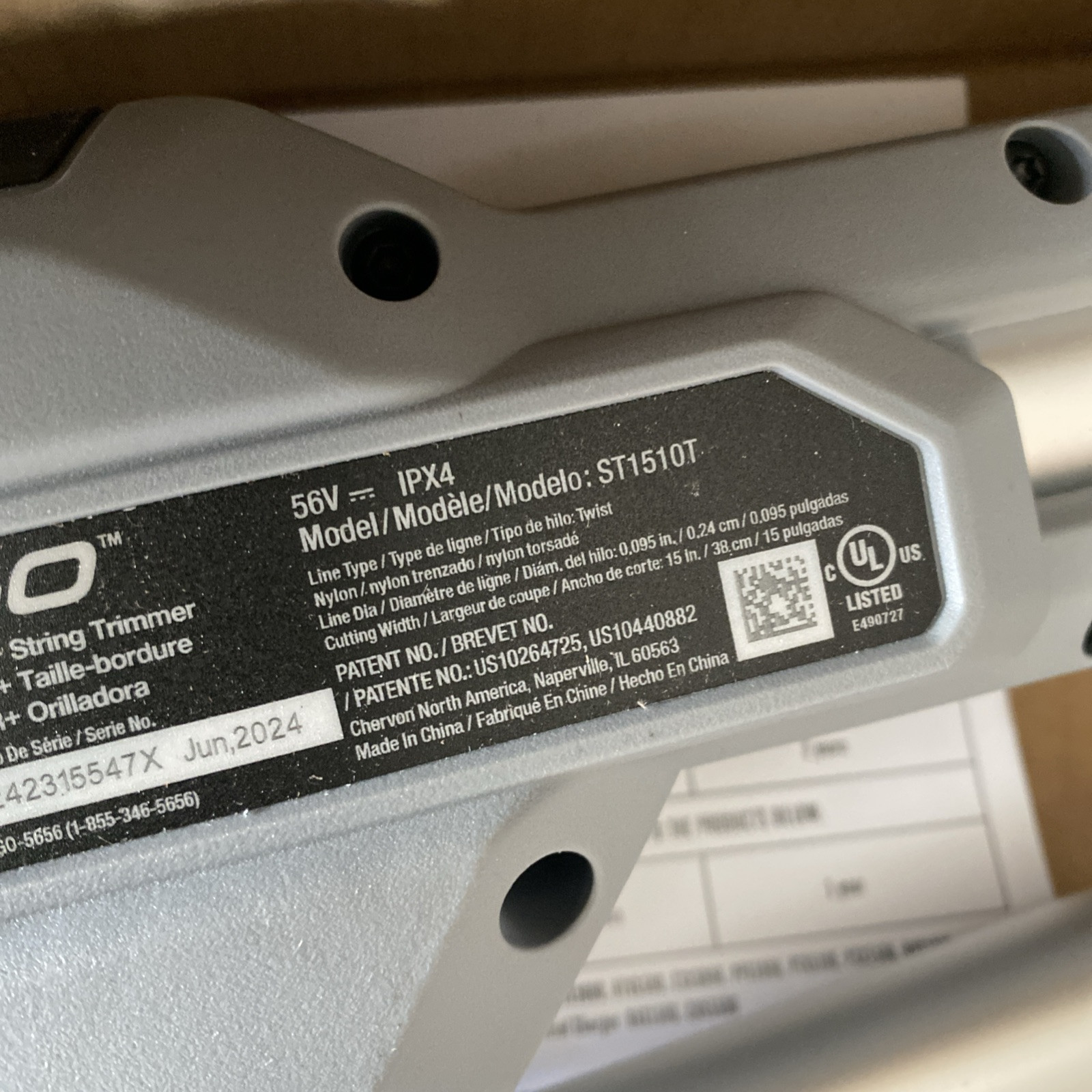 Ego ST1510T POWER+ 15" 56V Cordless String Trimmer Only, NO BATTERY OR CHARGER