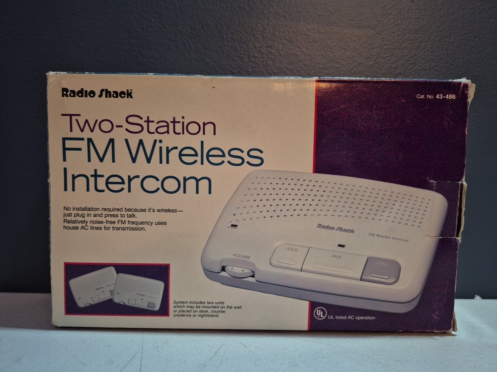 Radio Shack Two-Station FM Wireless Intercom Pair Model 43-486 Tested *READ