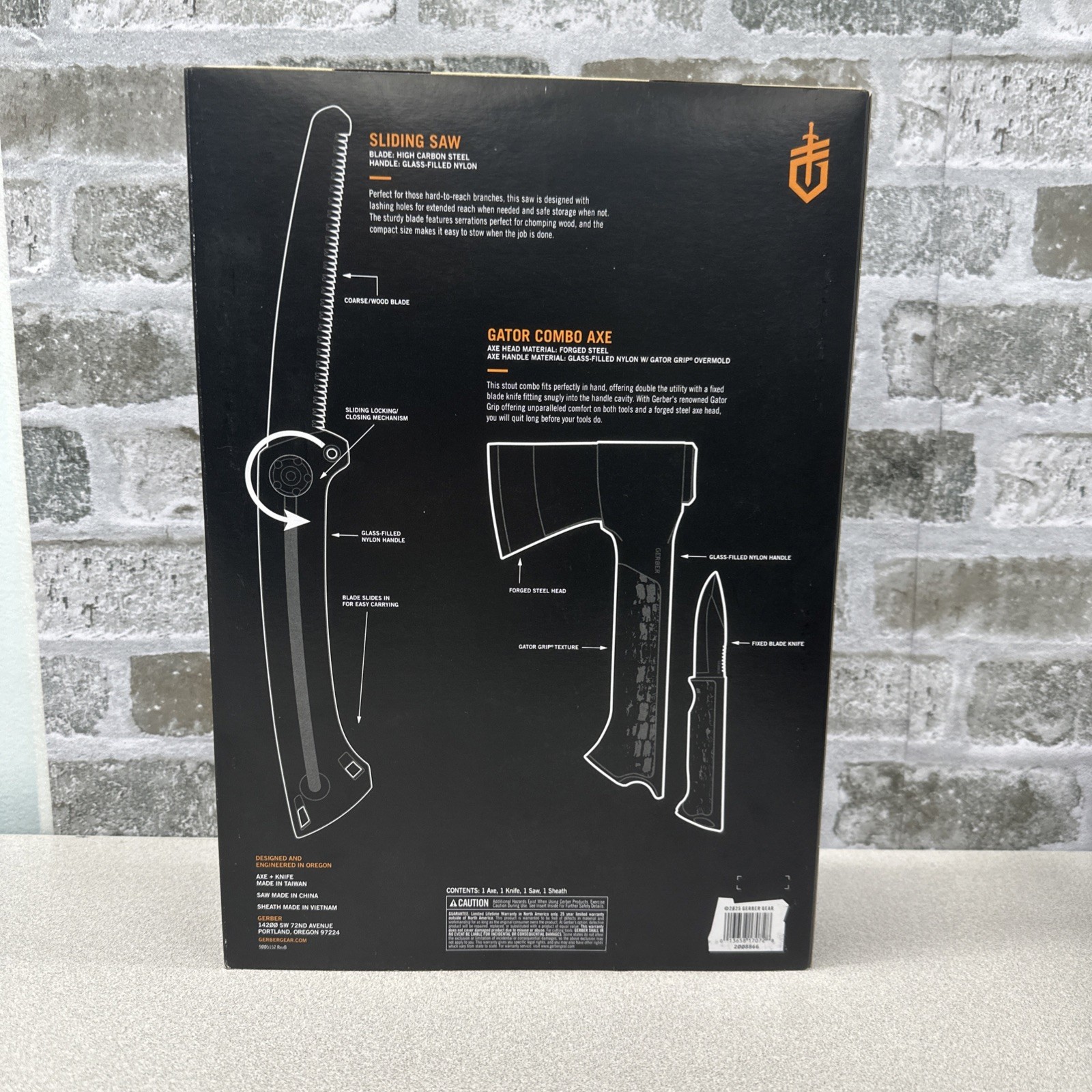 GERBER 3-IN-1 HATCHET KNIFE & SAW KIT CAMPING TOOL WITH SHEATH BRAND NEW!