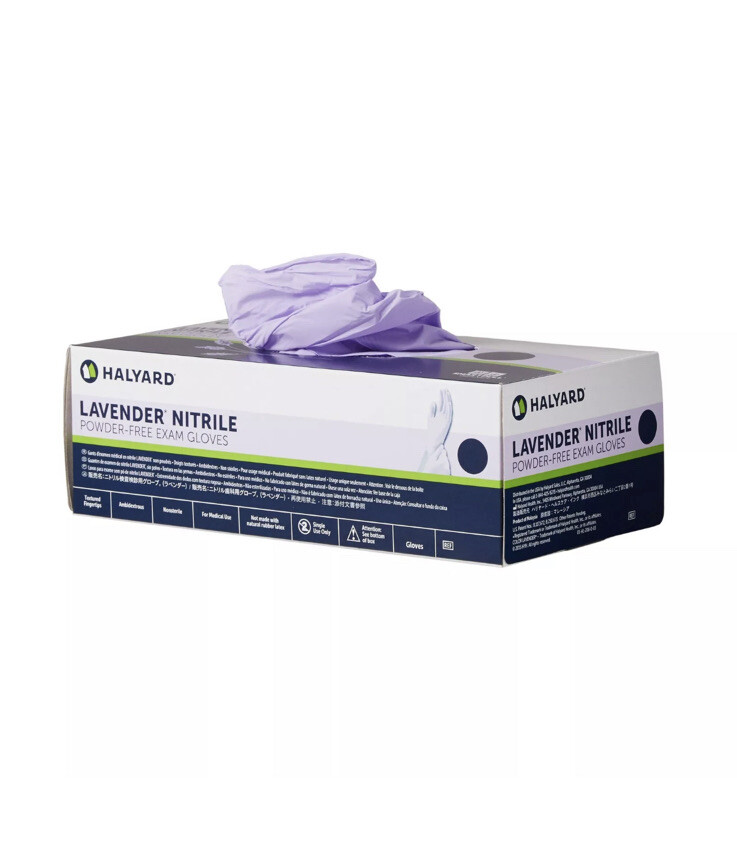 Halyard Lavender Nitrile Exam Gloves XL Case of 2300 Medical Dental #52820