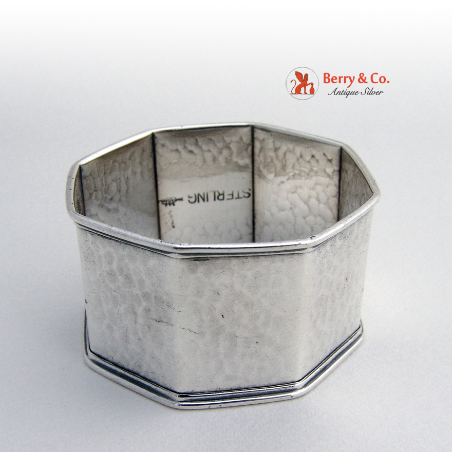 Octagonal Napkin Ring Sterling Silver Webster 1920
