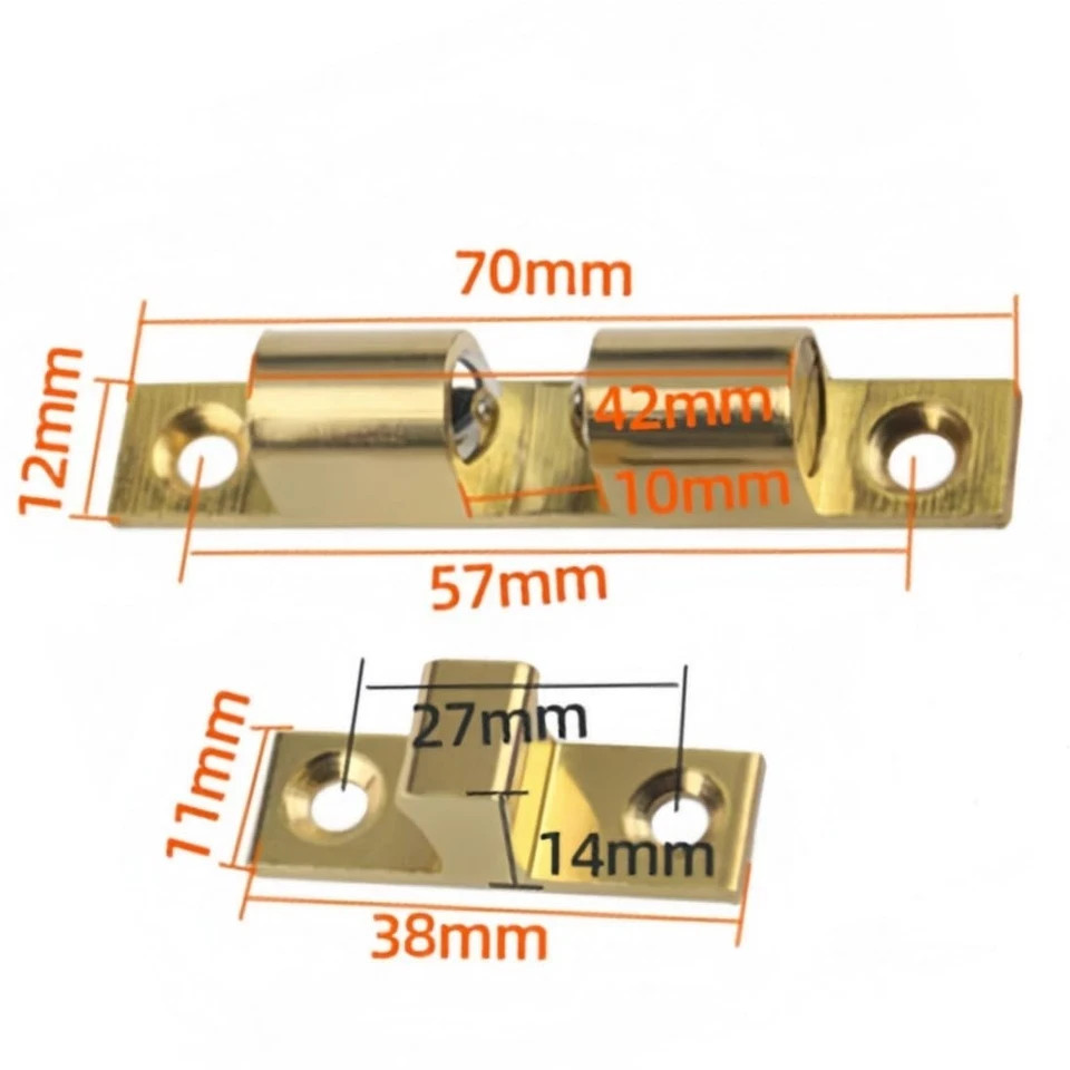 Double Ball Tension Roller Catch Latch, 2"/ 70mm Solid Brass Hardware Fitting...