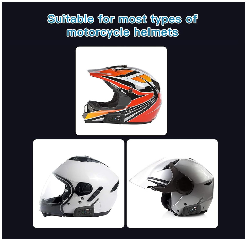 EJEAS Vnetphone V6 Motorcycle Bluetooth Headset, 2 Riders Intercom Bluetooth 5.1
