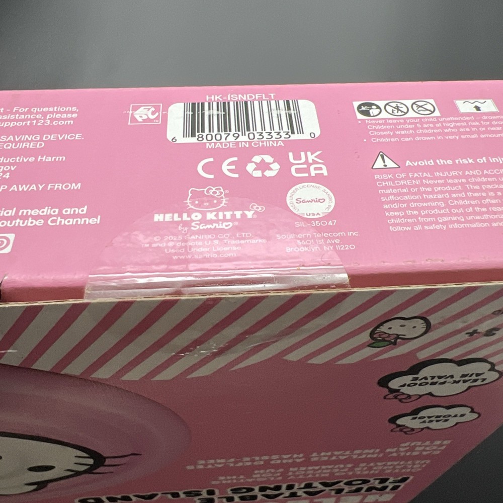 Hello Kitty Inflatable Floating Island Float Large - 4' Diameter NIP