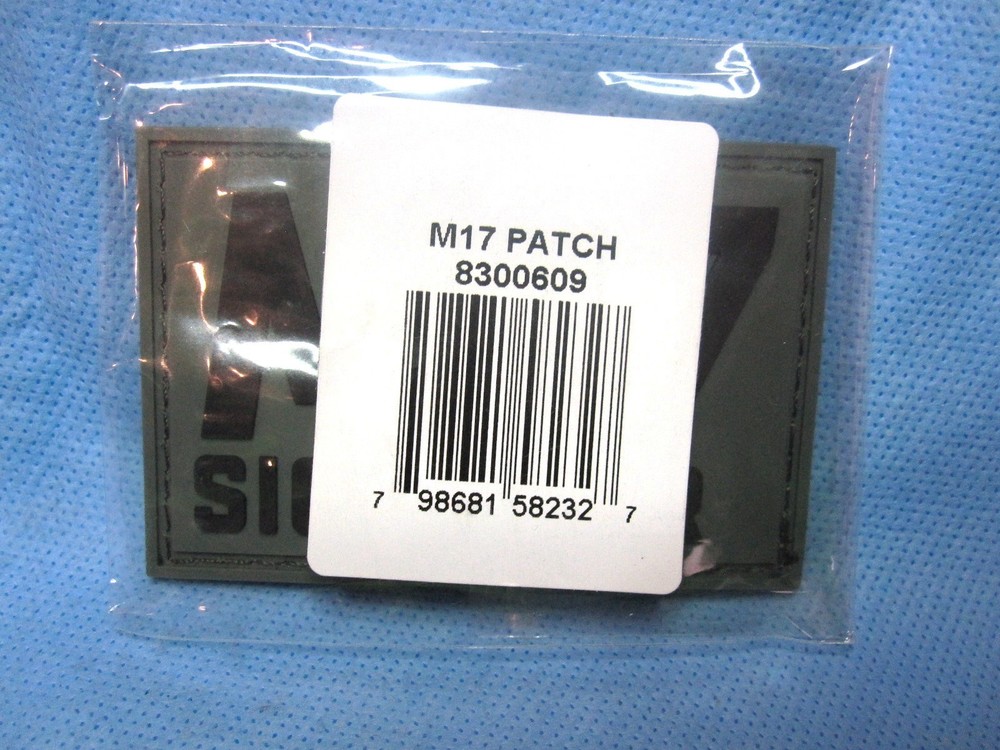 New Sig Sauer M17 Morale Patch 3"x2" PVC Hook & Loop Pistol Tactical Patch