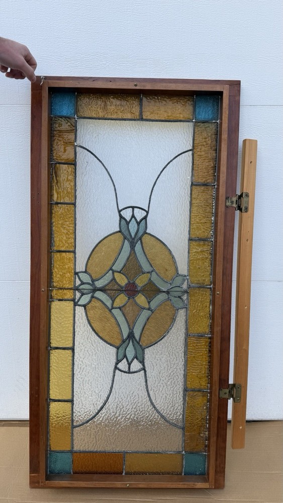 Vintage Stained Glass Window Panel