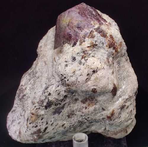 Large 1" Berry-Red Garnet in Silvery Mica Schist Staurolite Matrix-Roxbury CT