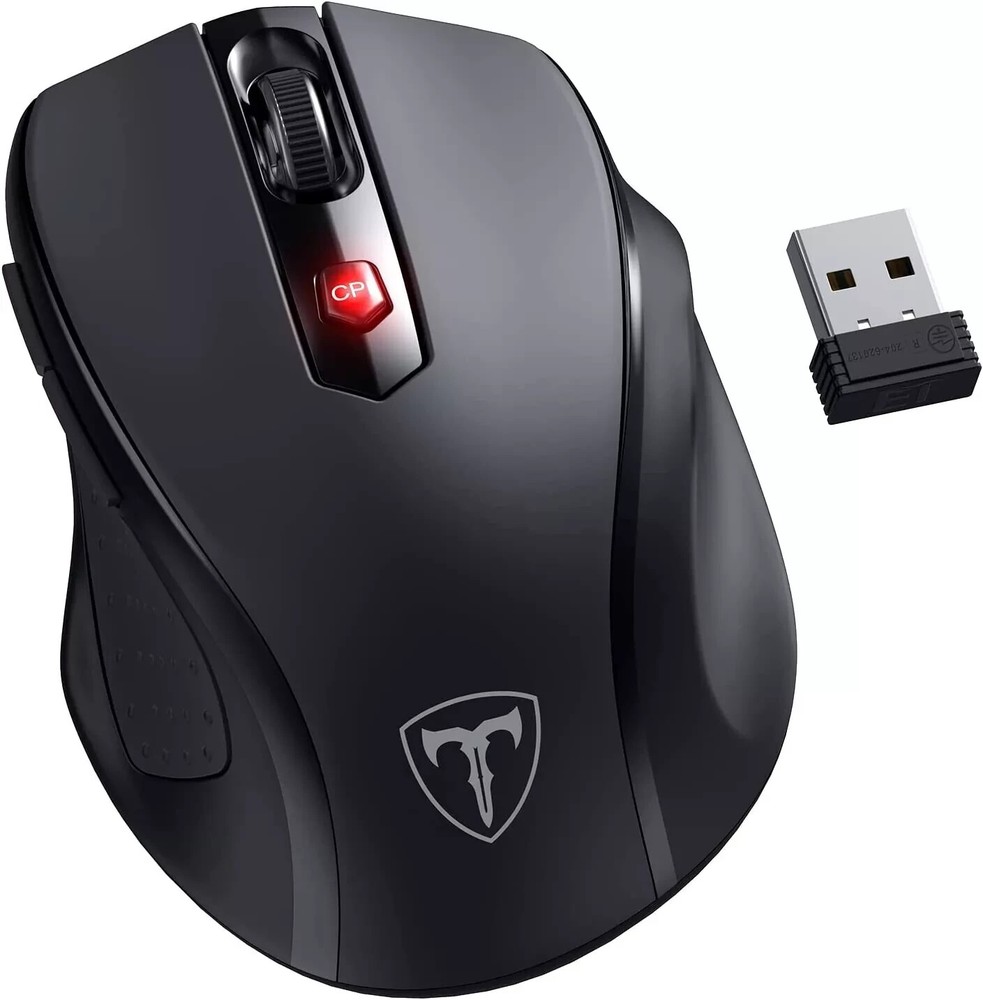 Wireless Mouse 2.4G USB, 800-2400 DPI, Ergo Grip, 6-Button, 16-Mo Battery, PC