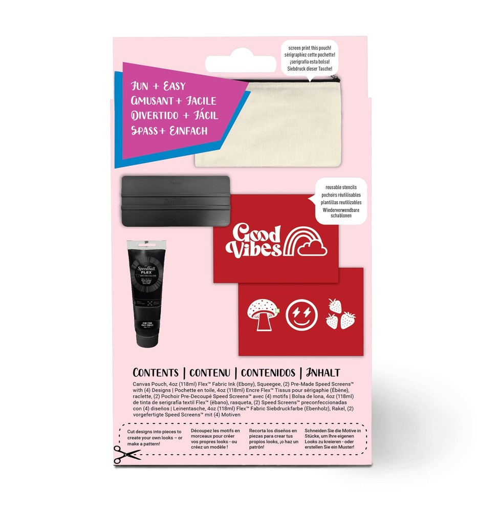 Screen Printing Starter Kit, Includes Flex Fabric Ink Ebony 4 oz, Canvas Pouc...