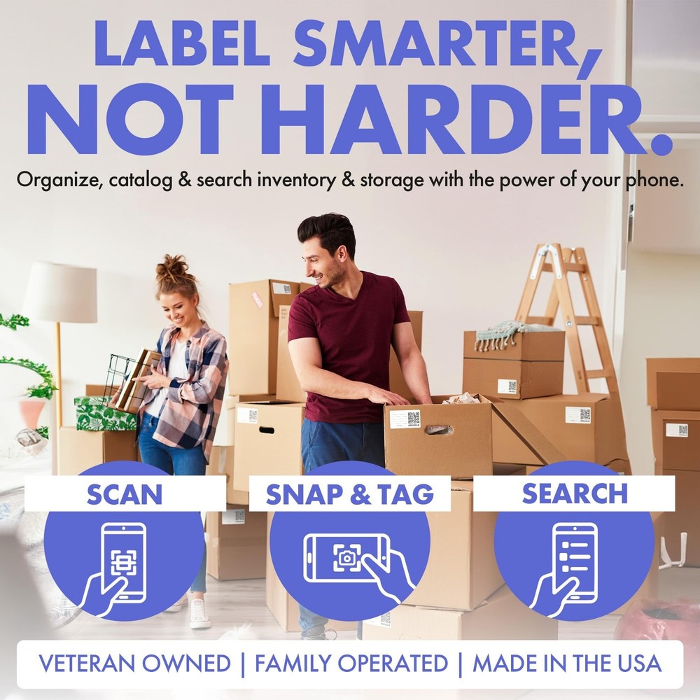 Code Durable Labels (3" x 5") for Storage & Moving - 40 USA-Made In... Fast Ship