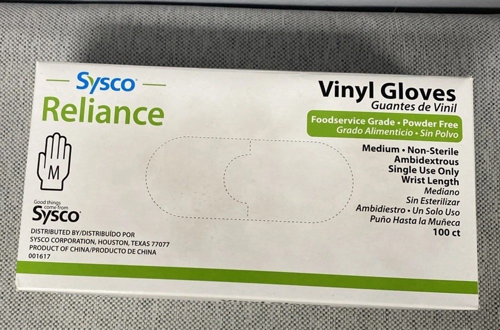 New Sysco Vinyl Gloves Size Medium ~ M ~