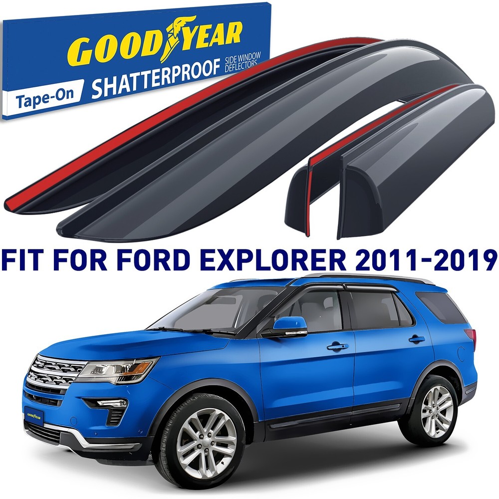 Side Window Deflectors Rain Guards for 2011-2019 Ford Explorer SHATTERPROOF