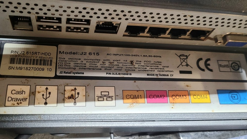 "DISPLAY MODEL" POS Touchscreen J2 615 POS System Intel Atom 1.6GHz,Win 7 615 RT