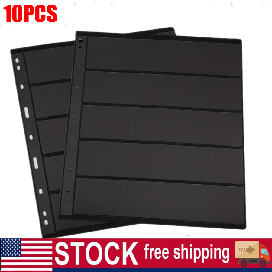 10 Sheet, 5 Rows Pages for Stamp Collectors, Stamp Pages for Stamp Album Binder