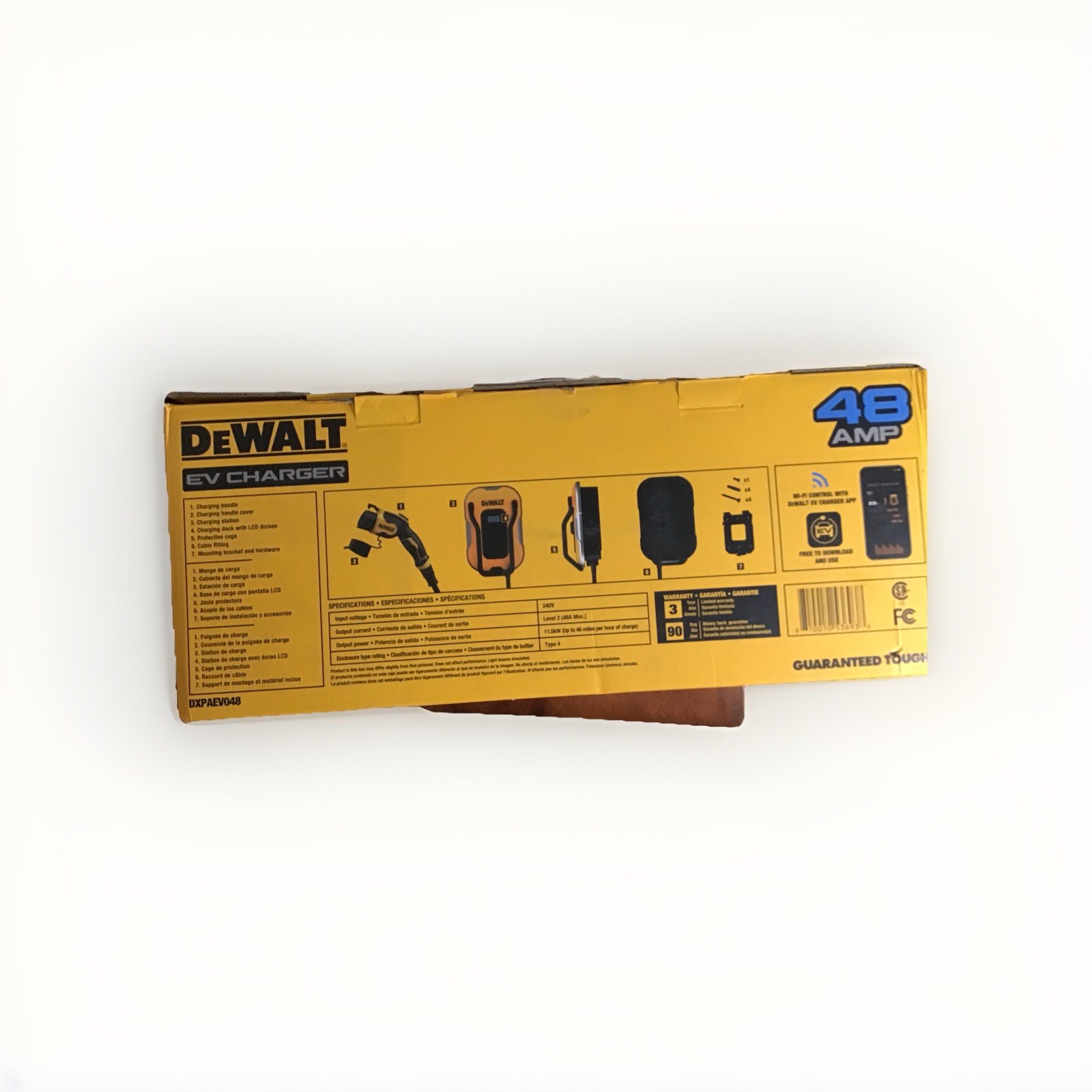 DEWALT Level-2 Wall Mounted Electric Vehicle EV Charger 48 Amps Dxpaev048 New