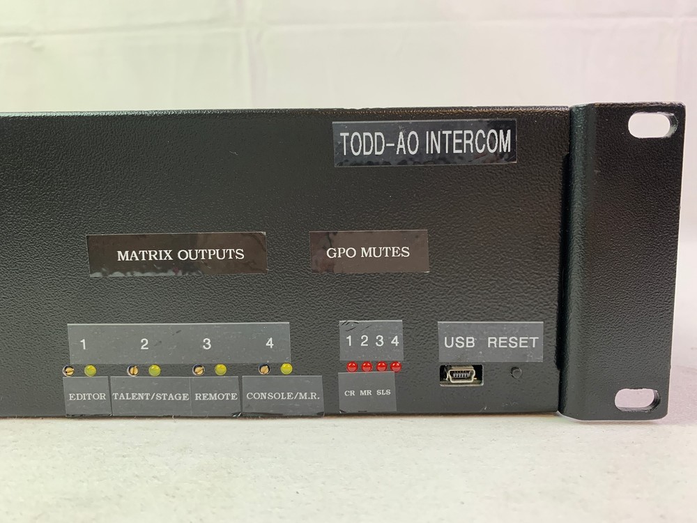 TODD-A0 Intercom Editor Talent Stage Console Remote Matrix Outputs GPO Mutes